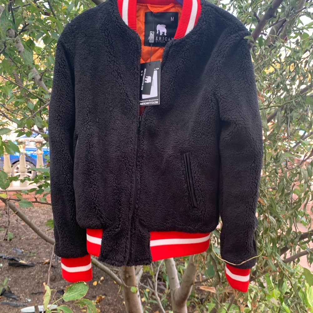 Faux Fur-Trim Bomber Jacket - Picture 4 of 5